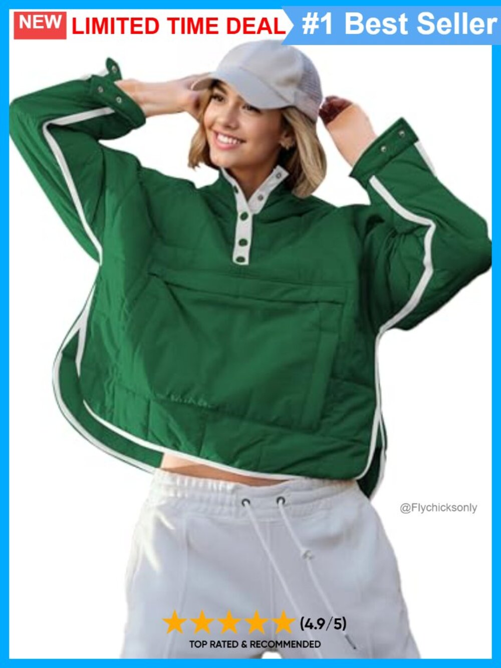 Quilted Pullover Puffer Jacket Oversized Lightweight Hooded Padded Coat